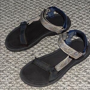 Brown and Blue Teva Sandals